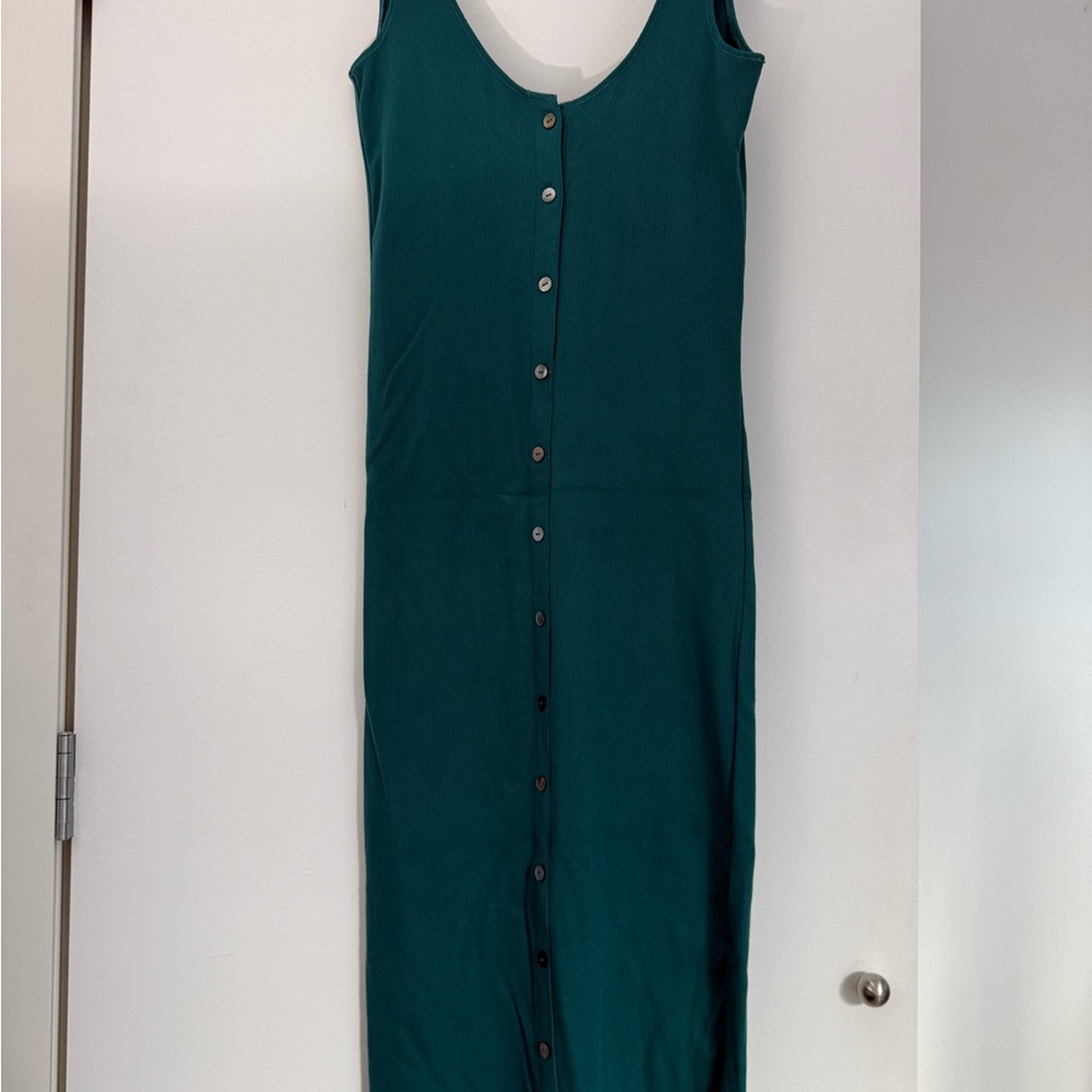 Muse Teal Maxi Dress with Buttons